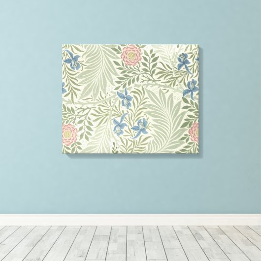 William Morris Larkspur Bloemenbehang Canvas Afdruk (Insitu (Houten vloer))