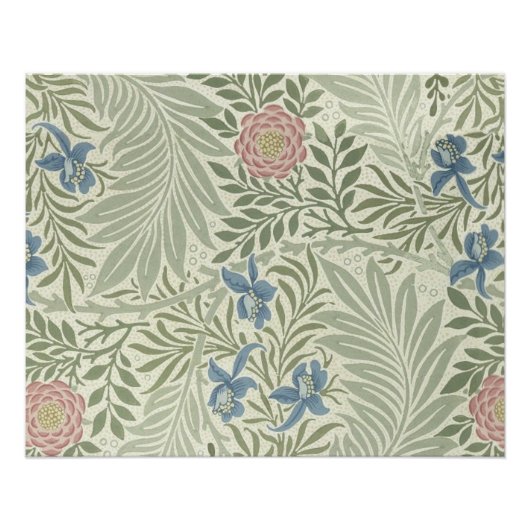 William Morris Larkspur Bloemenbehang Poster (Voorkant)