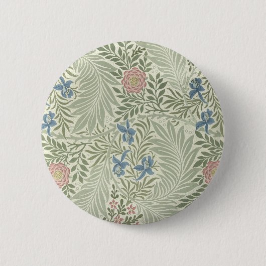 William Morris Larkspur Bloemenbehang Ronde Button 5,7 Cm (Voorkant)