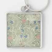 William Morris Larkspur Bloemenbehang Sleutelhanger (Voorkant)