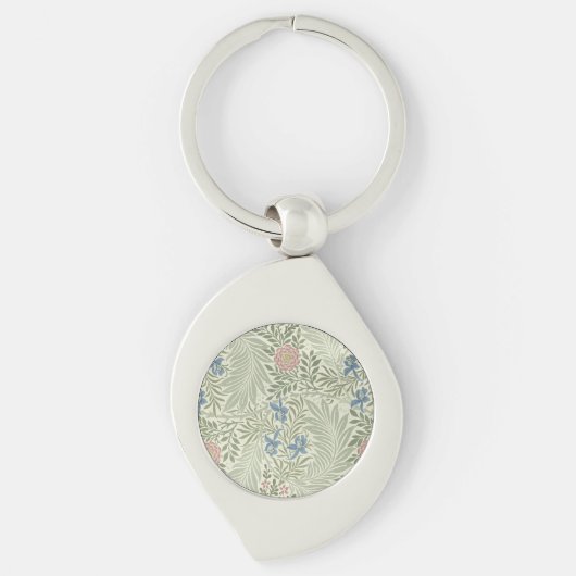 William Morris Larkspur Bloemenbehang Sleutelhanger (Voorkant)