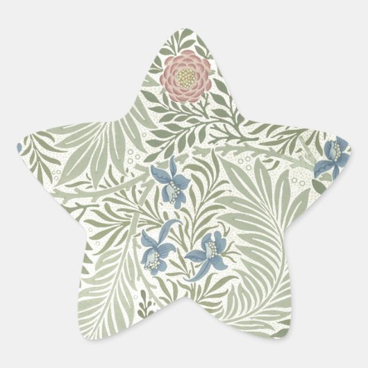 William Morris Larkspur Bloemenbehang Ster Sticker (Voorkant)