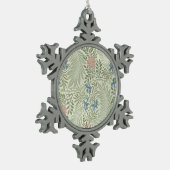 William Morris Larkspur Bloemenbehang Tin Sneeuwvlok Ornament (Links)