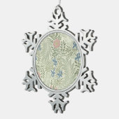 William Morris Larkspur Bloemenbehang Tin Sneeuwvlok Ornament (Rechts)