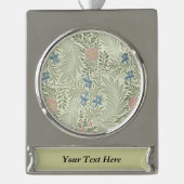 William Morris Larkspur Bloemenbehang Verzilverd Banner Ornament (Voorkant)