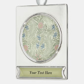 William Morris Larkspur Bloemenbehang Verzilverd Banner Ornament (Links)