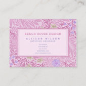 William Morris - Larkspur - Elegant Paarse Floral Visitekaartje (Voorkant)