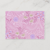 William Morris - Larkspur - Elegant Paarse Floral Visitekaartje (Achterkant)