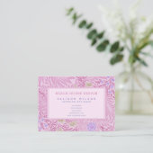 William Morris - Larkspur - Elegant Paarse Floral Visitekaartje (Staand voorkant)