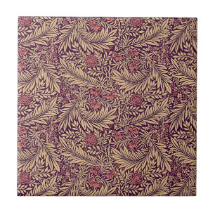 William Morris Larkspur Floral Gold Bourgogne Tegeltje