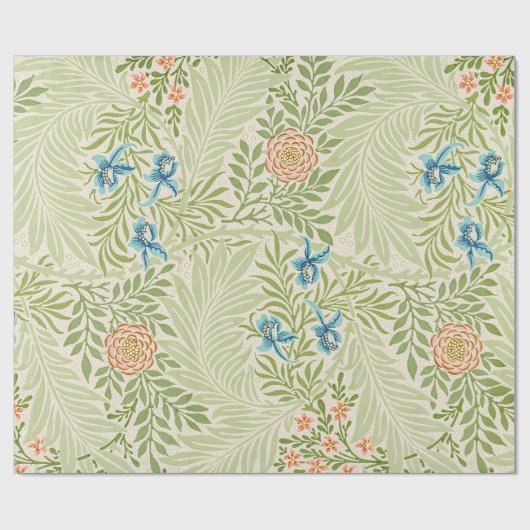 William Morris Larkspur Floral Pattern Cadeaupapier (Vlak)