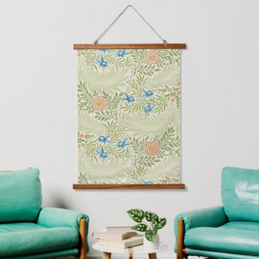 William Morris Larkspur Floral Pattern Hangend Wandkleed (Woonkamer)
