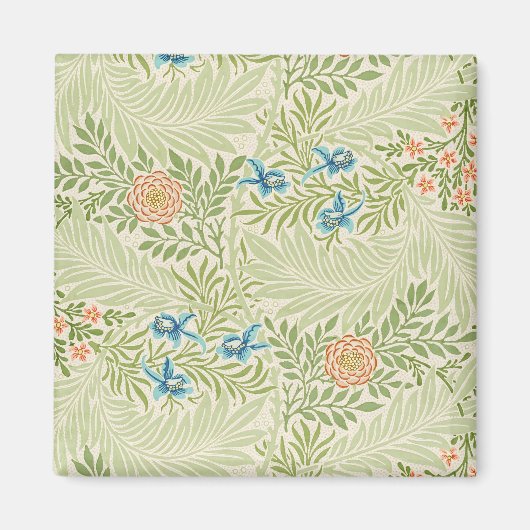 William Morris Larkspur Floral Pattern Magneet (Voorkant)