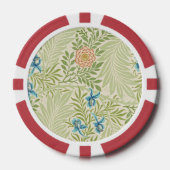 William Morris Larkspur Floral Pattern Poker Chips (Voorkant)