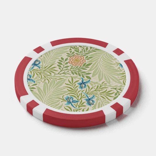 William Morris Larkspur Floral Pattern Poker Chips (Enkel)