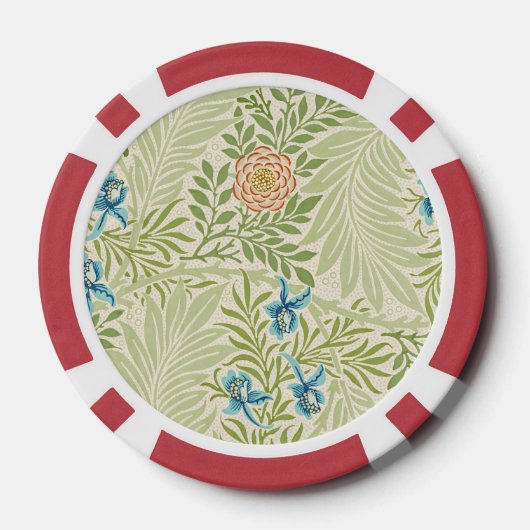 William Morris Larkspur Floral Pattern Poker Chips (Achterkant)