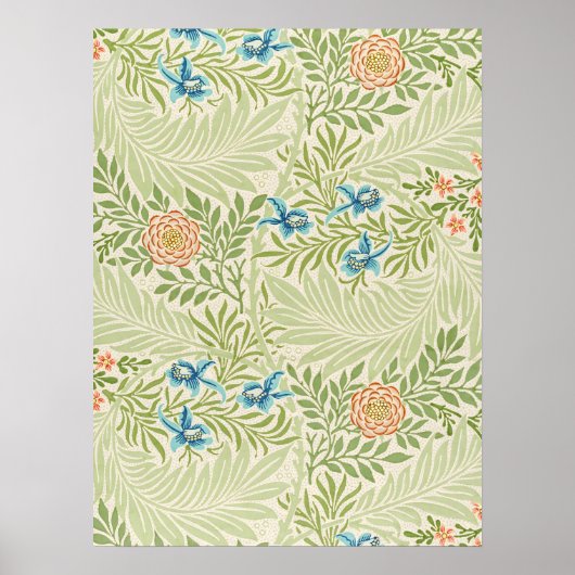 William Morris Larkspur Floral Pattern Poster (Voorkant)