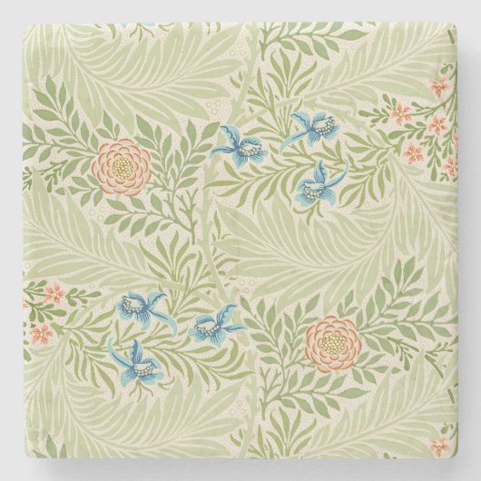 William Morris Larkspur Floral Pattern Stenen Onderzetter (Voorkant)