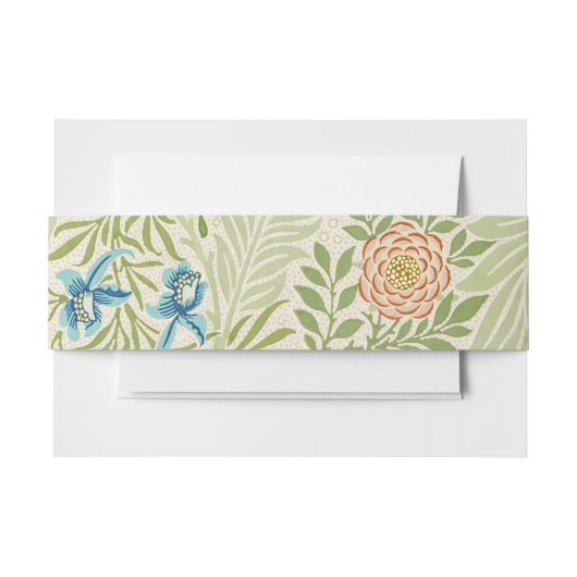 William Morris Larkspur Floral Pattern Uitnodigingen Wikkel (Voorkant Voorbeeld)