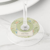 William Morris Larkspur Floral Pattern Wijnglaslabel (Dichtbij)