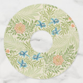 William Morris Larkspur Floral Pattern Wijnglaslabel (Achterkant)