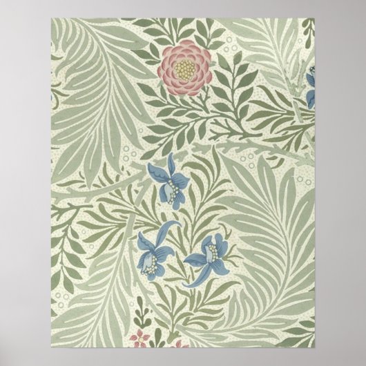 William Morris Larkspur Floral Wallpaper Pattern Poster (Voorkant)