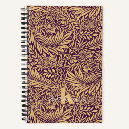 William Morris Larkspur Patroon Monogram Notitieboek