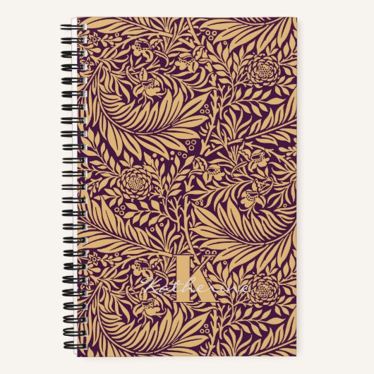 William Morris Larkspur Patroon Monogram Notitieboek (Voorkant)