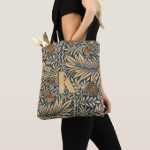 William Morris Larkspur Patroon Monogram Tote Bag (Dichtbij)