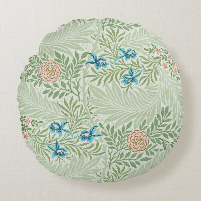 William Morris Larkspur Rond Kussen (Voorkant)