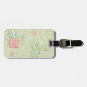 William Morris - Larkspur - Roze bloemen en blader Bagagelabel (Voorkant horizontaal)