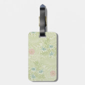 William Morris - Larkspur - Roze bloemen en blader Bagagelabel (Achterkant verticaal)