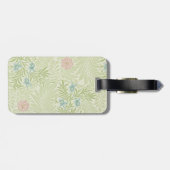 William Morris - Larkspur - Roze bloemen en blader Bagagelabel (Achterkant horizontaal)