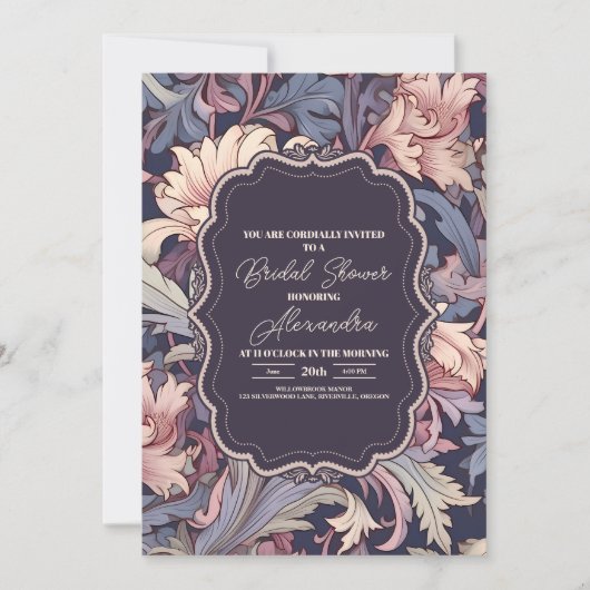 William Morris Lavender Bridal Kaart (Voorkant)