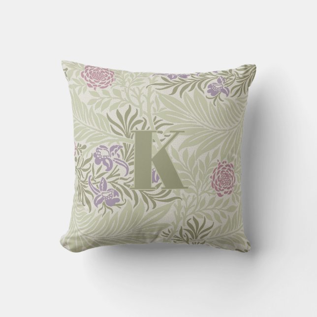 William Morris Lavender & Roze Larkspur Patroon Kussen (Voorkant)