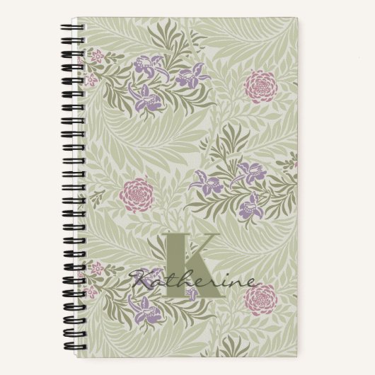 William Morris Lavender & Roze Larkspur Patroon Notitieboek (Voorkant)