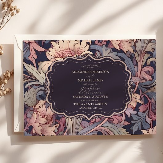  William Morris Lavender Wedding Kaart