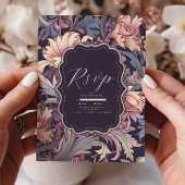 William Morris Lavender Wedding RSVP Kaartje