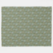 William Morris  Leaves Floral Bird Iris Fleece Deken (Voorkant (Horizontaal))