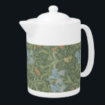 William Morris  Leaves Floral Bird Iris Theepot<br><div class="desc">Het ontwerp van dit product was geïnspireerd door Iris, een William Morris bloemmapontwerp. William Morris (1834-1896) was een iconische Engelse textielontwerper die in de Victoriaans periode woonde. Hij heeft een belangrijke bijdrage geleverd aan de heropleving van de traditionele Britse textielkunsten en -productiemethoden. Een groot deel van zijn werk is te...</div>