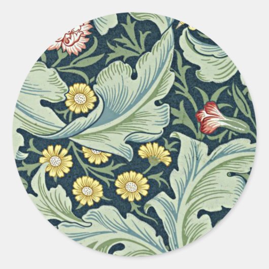 William Morris - Leicester bloemontwerp Ronde Sticker (Voorkant)
