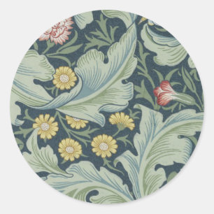William Morris Leicester Leaves Flowers Carnance Ronde Sticker