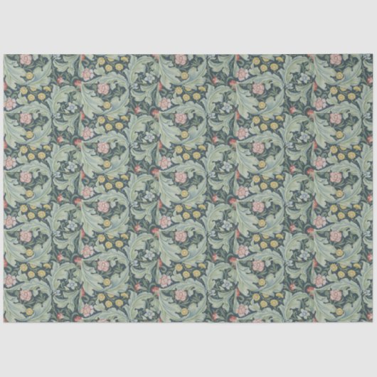 William Morris Leicester Leaves Flowers Carnance Tissuepapier (Voorkant)