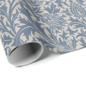 William Morris Leiste Blau Distel Behang Cadeaupapier (Rol Hoek)