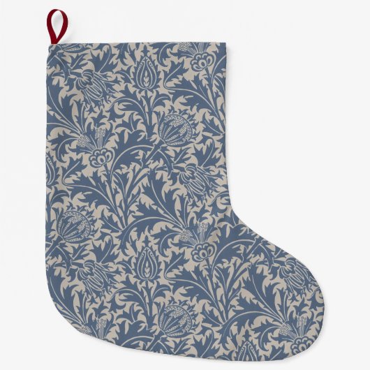 William Morris Leiste Blau Distel Behang Grote Kerstsok (Voorkant)