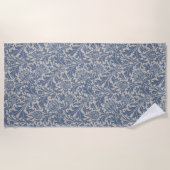 William Morris Leiste Blau Distel Behang Strandlaken (Voorkant)