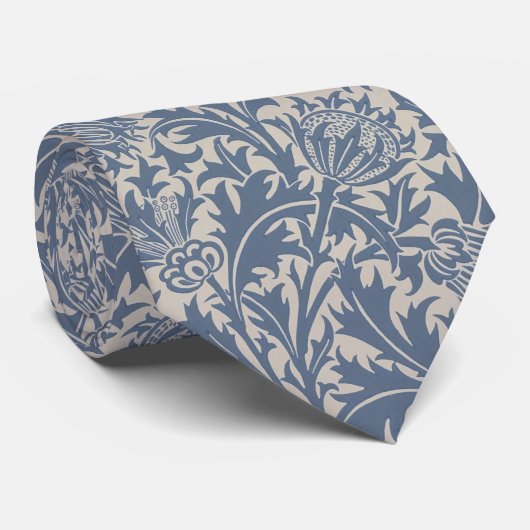 William Morris Leiste Blau Distel Behang Stropdas (Opgerold)