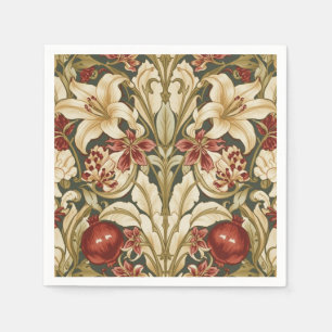 William Morris lelie en granaatappel bloempatroon Servet