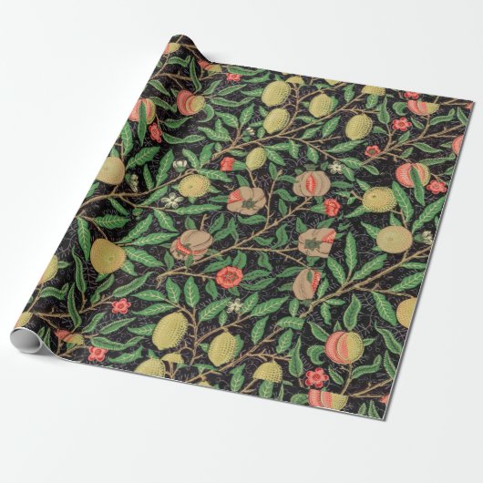  william morris lemon floral art cadeaupapier (Uitgerold)