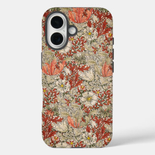 William Morris Lente Compton Bloem Vintage Rood iPhone 16 Hoesje